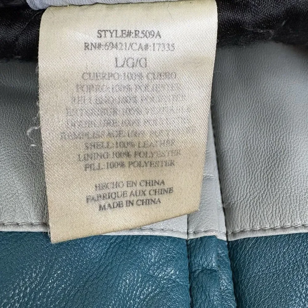 Vtg. 90s Reebok NFL Jacksonville Jaguars Large Leather Bomber Jacket Zip Boxy